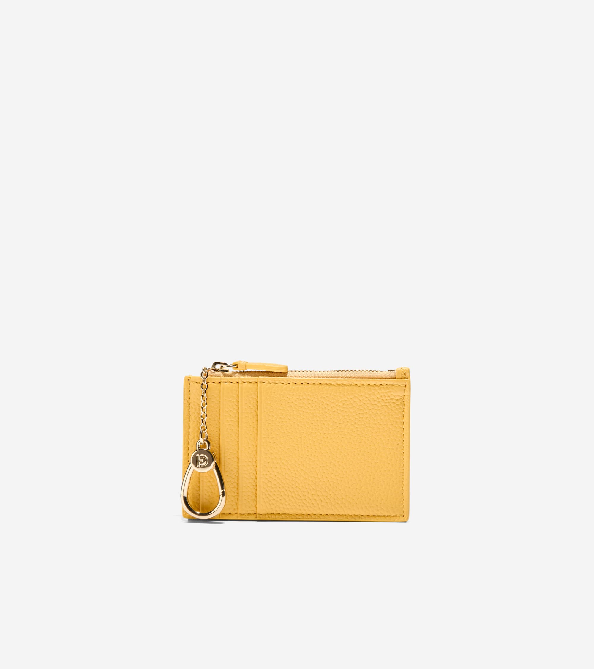 Shop Cole Haan Card Case With Zip In Sunset Gold